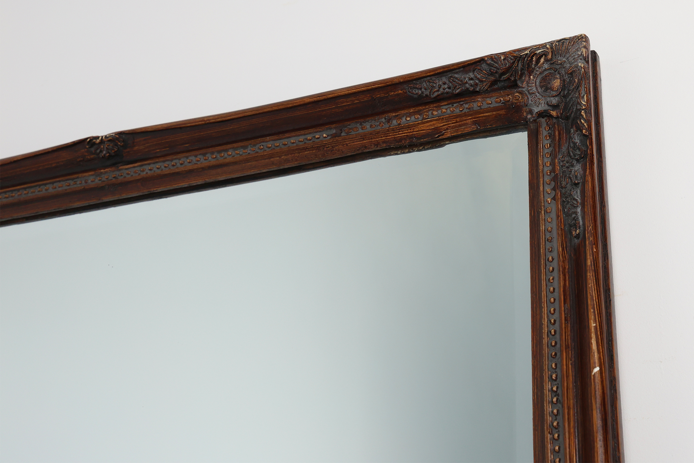 Antique French Facet-Cut Mirror in Carved Wood, circa 1850thumbnail